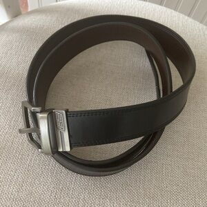 Dickies Leather Reversible Classic Black/Brown Belt with Silver Buckle